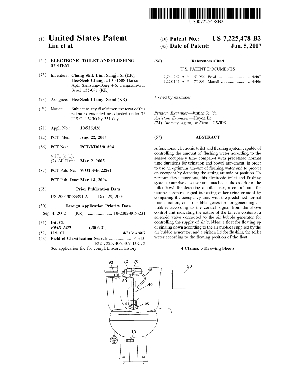 (12) United States Patent (10) Patent N0.: US 7,225,478 B2 Lim Et A]