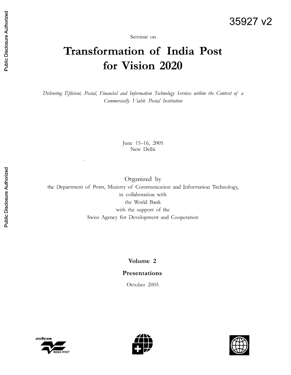 Transformation of India Post for Vision 2020