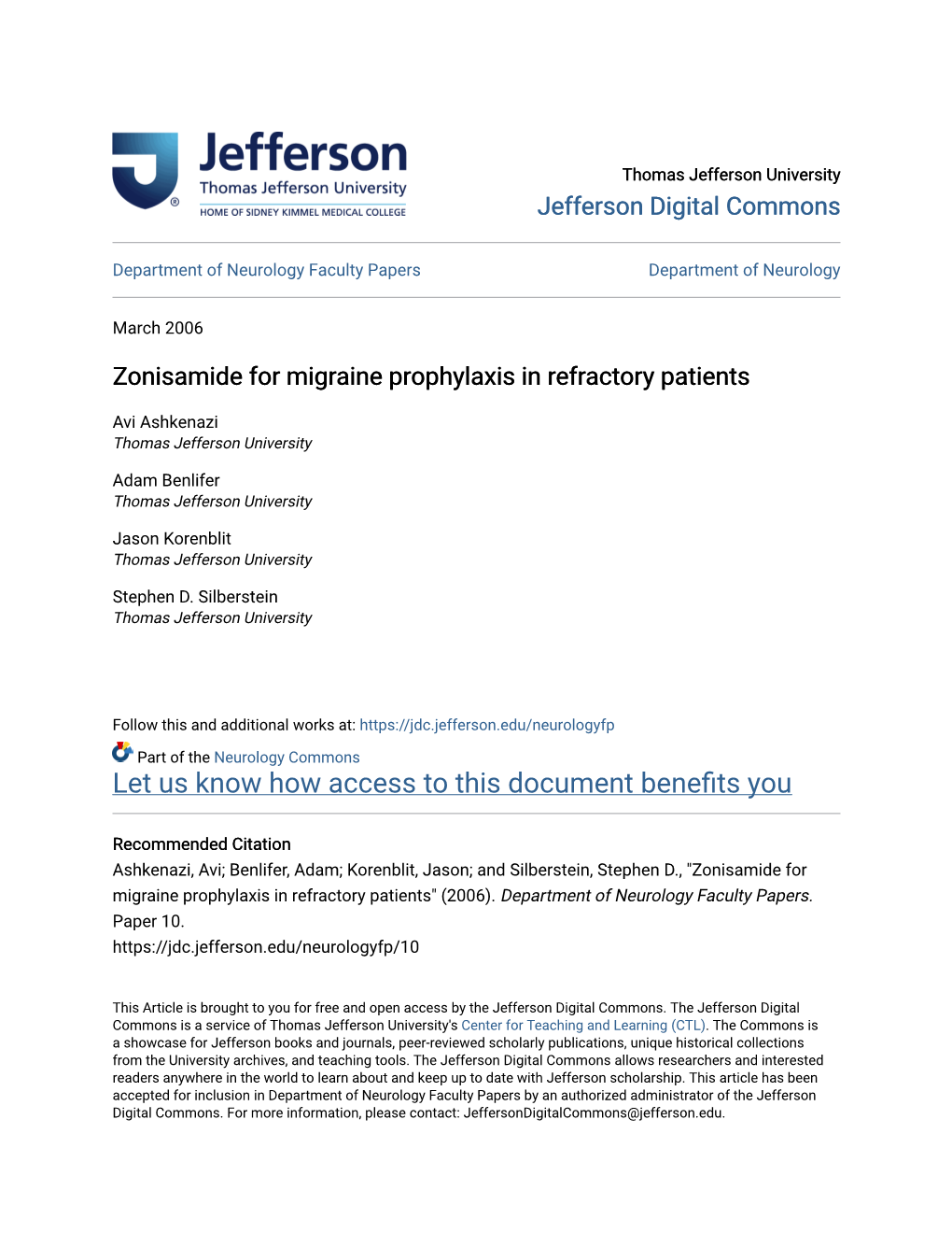 Zonisamide for Migraine Prophylaxis in Refractory Patients