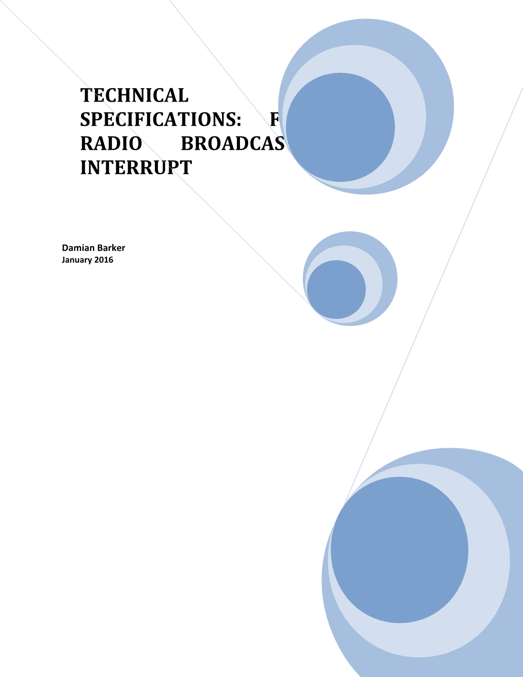 Techincal Specifications: Fm Radio Broadcast Interrupt