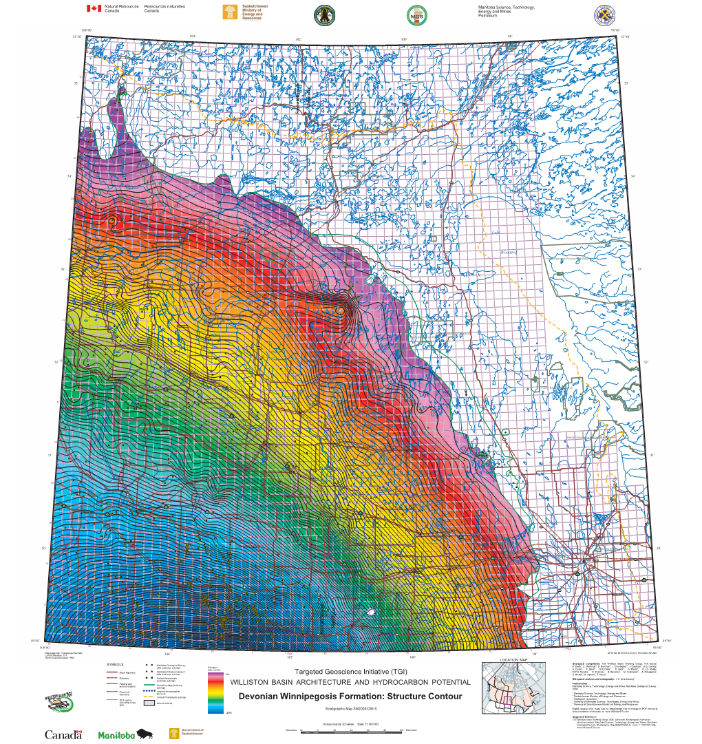 Devonian Winnipegosis Formation: Structure Contour