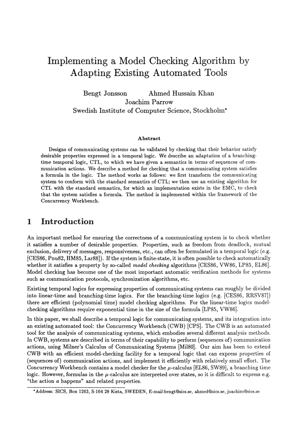 Implementing a Model Checking Algorithm by Adapting Existing Automated Tools