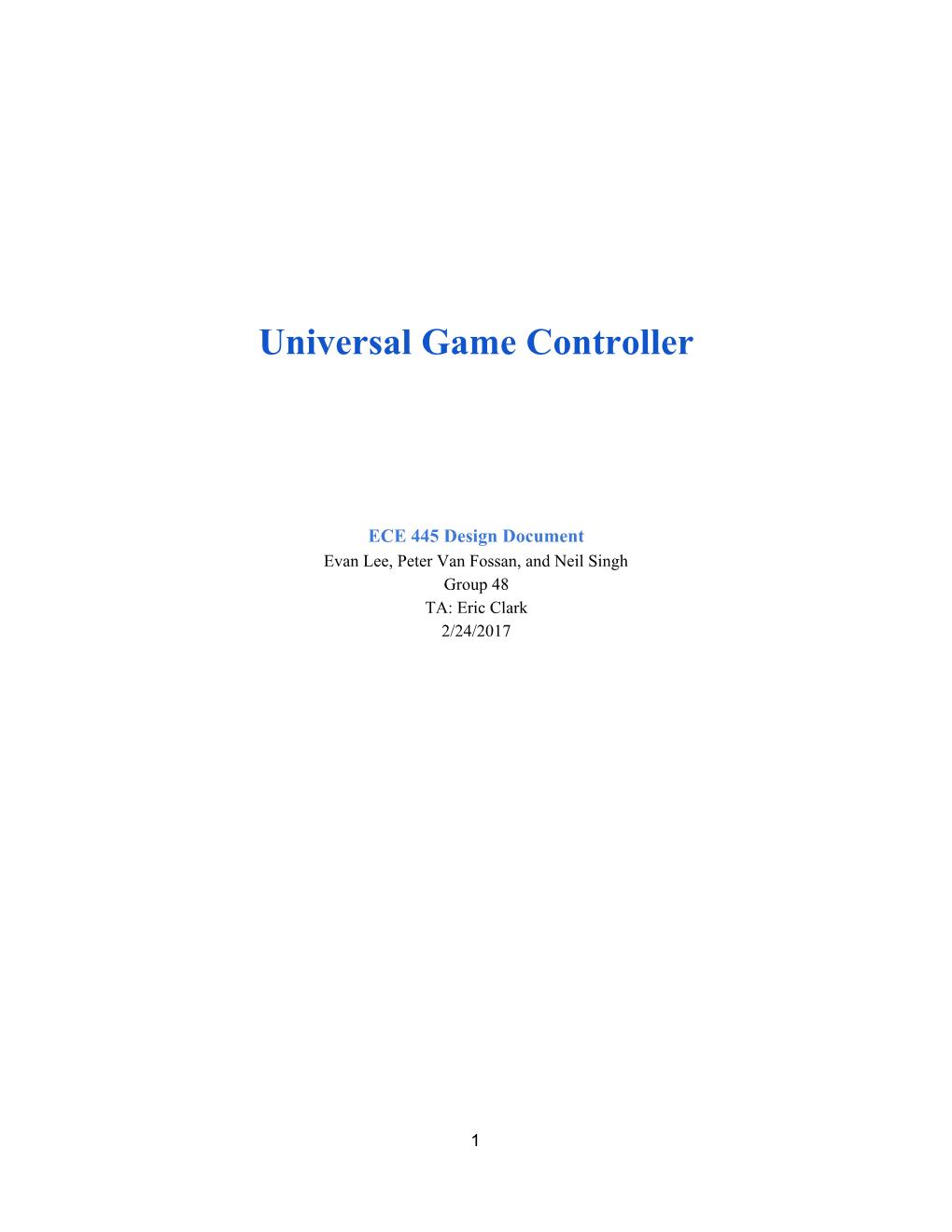 Universal Game Controller