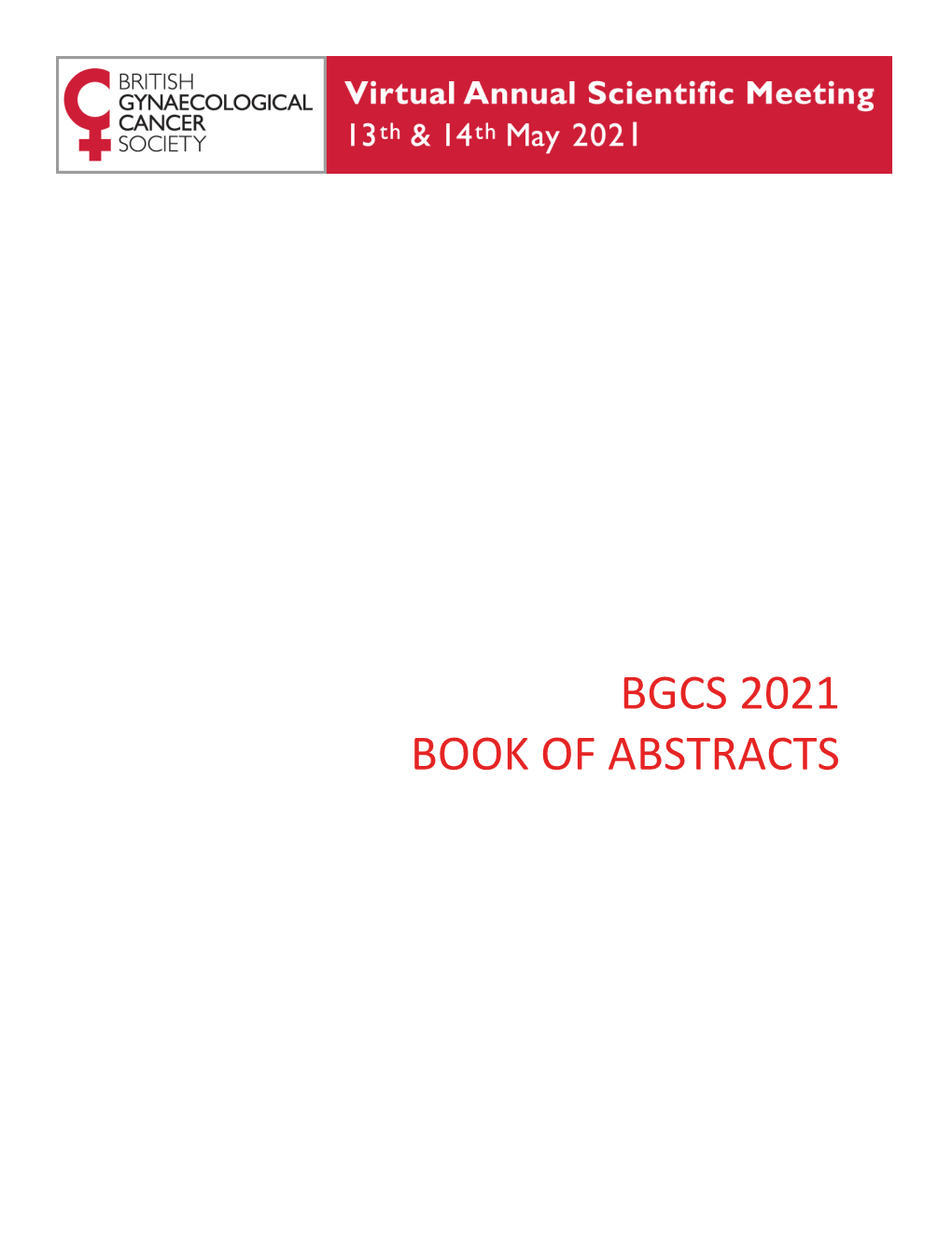 Bgcs 2021 Book of Abstracts