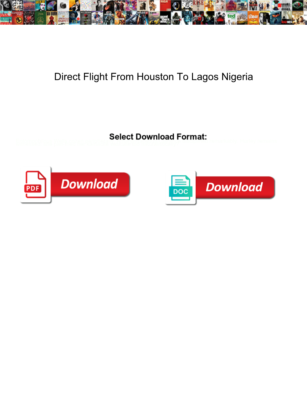 Direct Flight from Houston to Lagos Nigeria