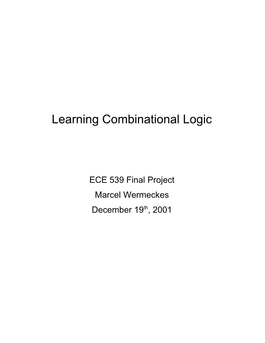 Learning Combinational Logic