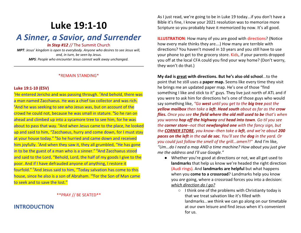 Luke 19:1-10 Scripture So You Probably Have It Memorized by Now