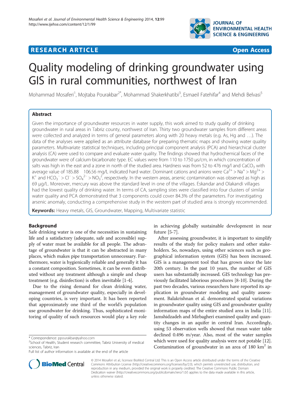 Quality Modeling of Drinking Groundwater Using GIS in Rural