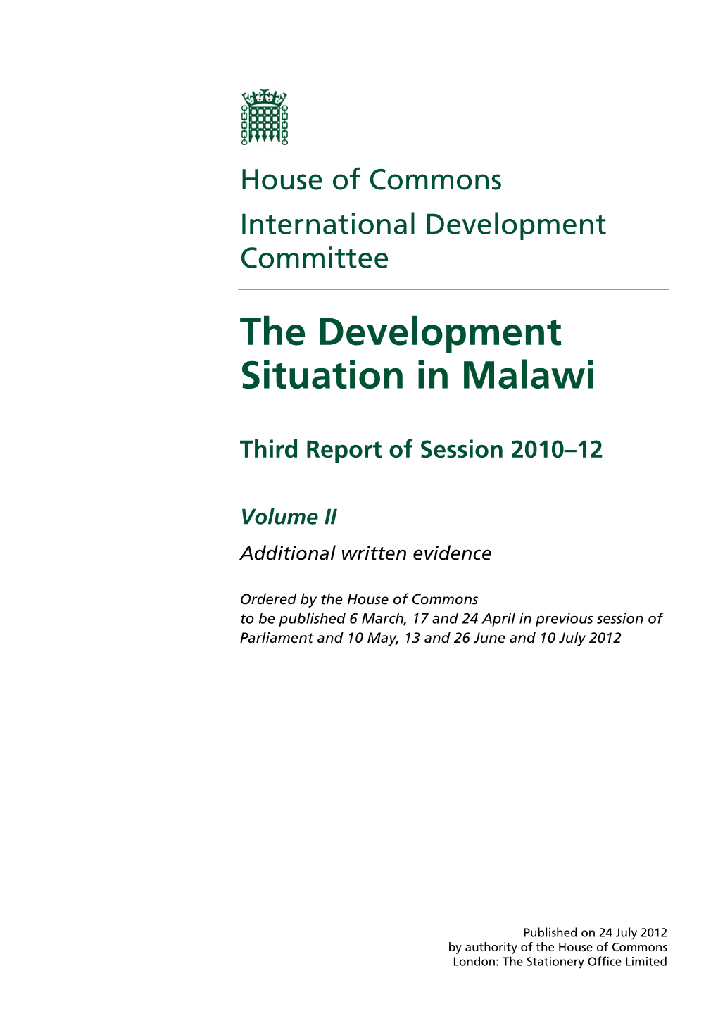 The Development Situation in Malawi