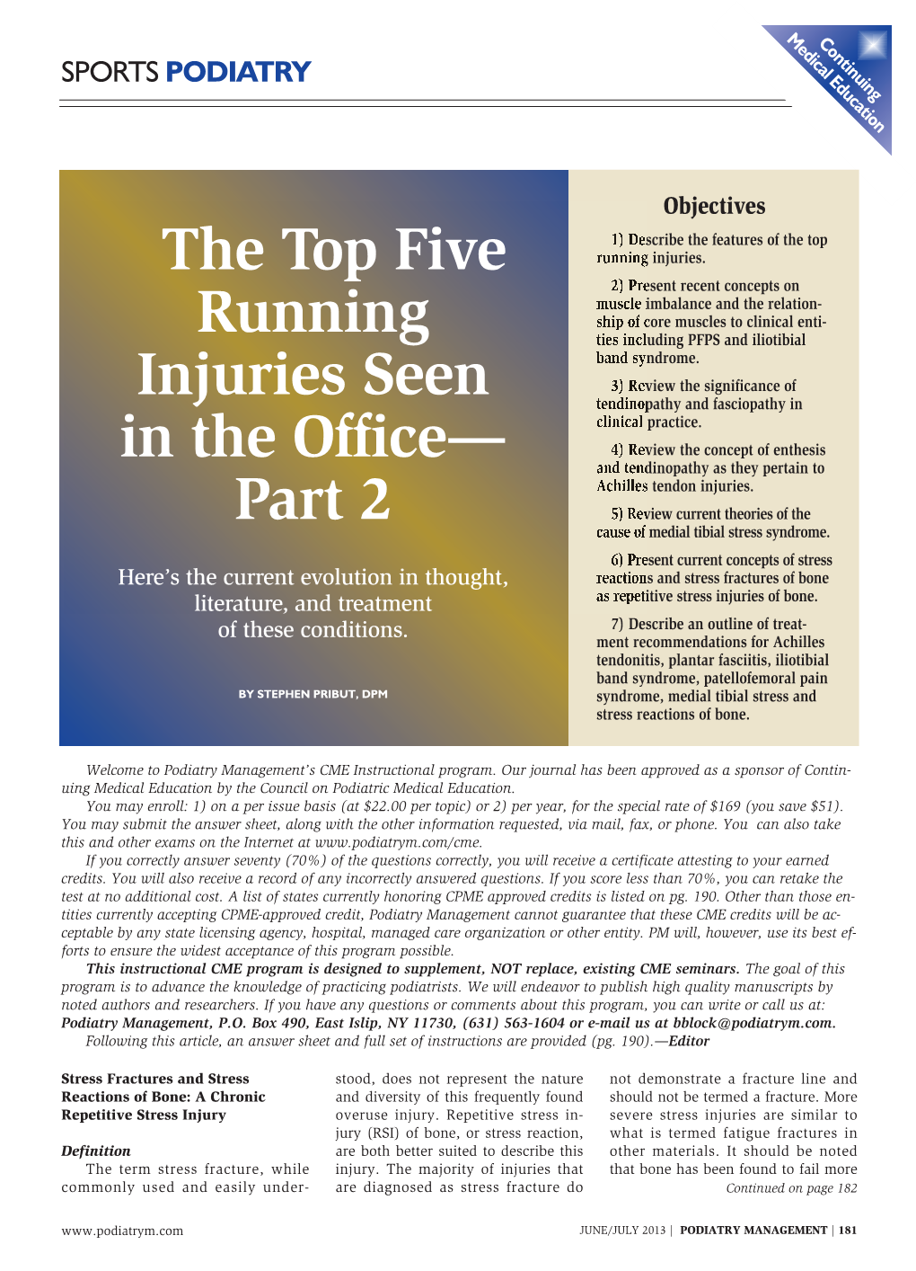 The Top Five Running Injuries Seen in the Office— Part 2