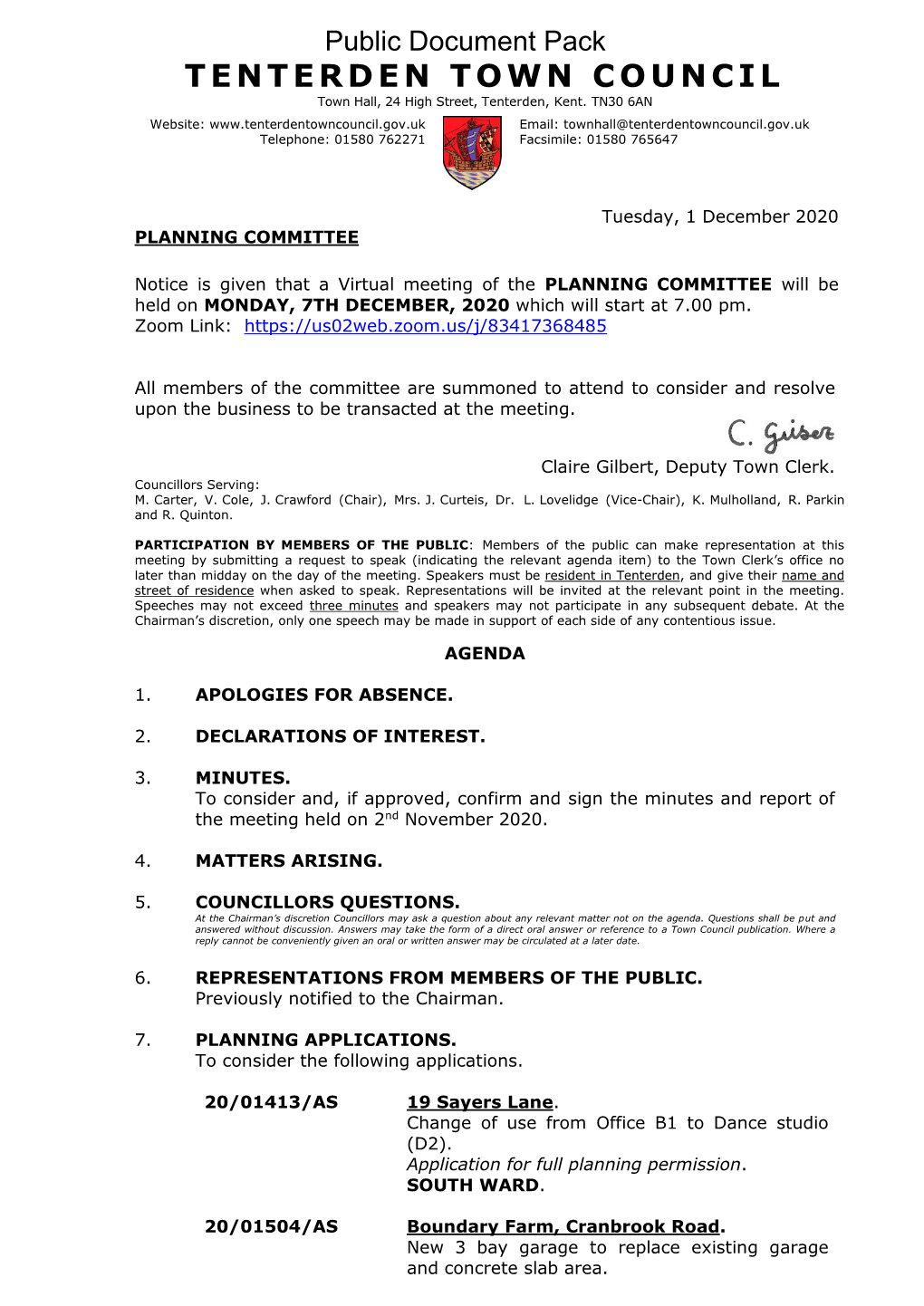 (Public Pack)Agenda Document for Planning Committee, 07/12