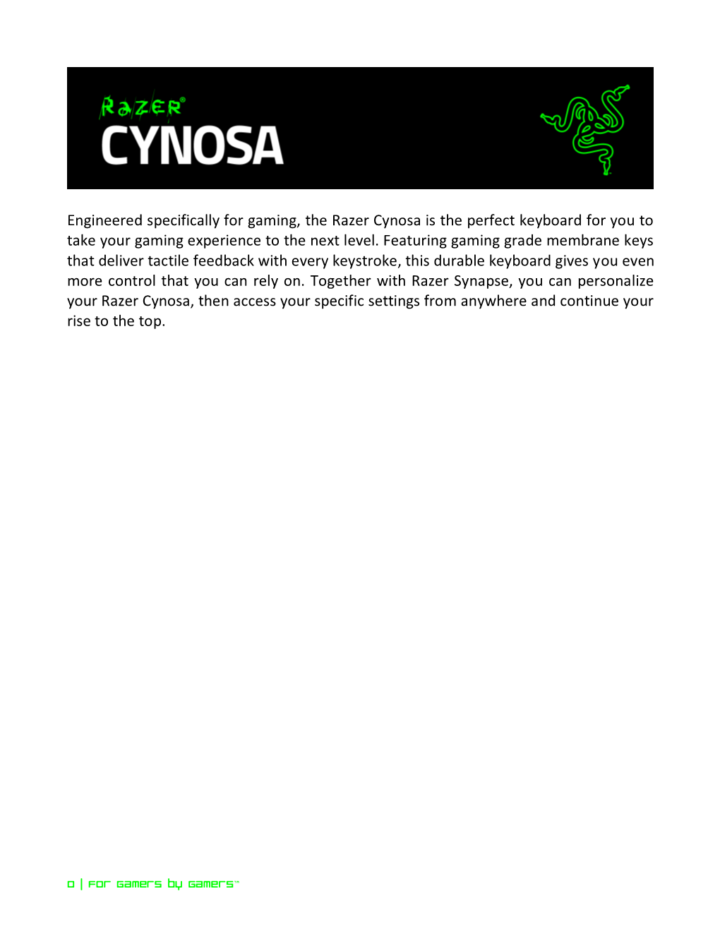5. Using Your Razer Cynosa