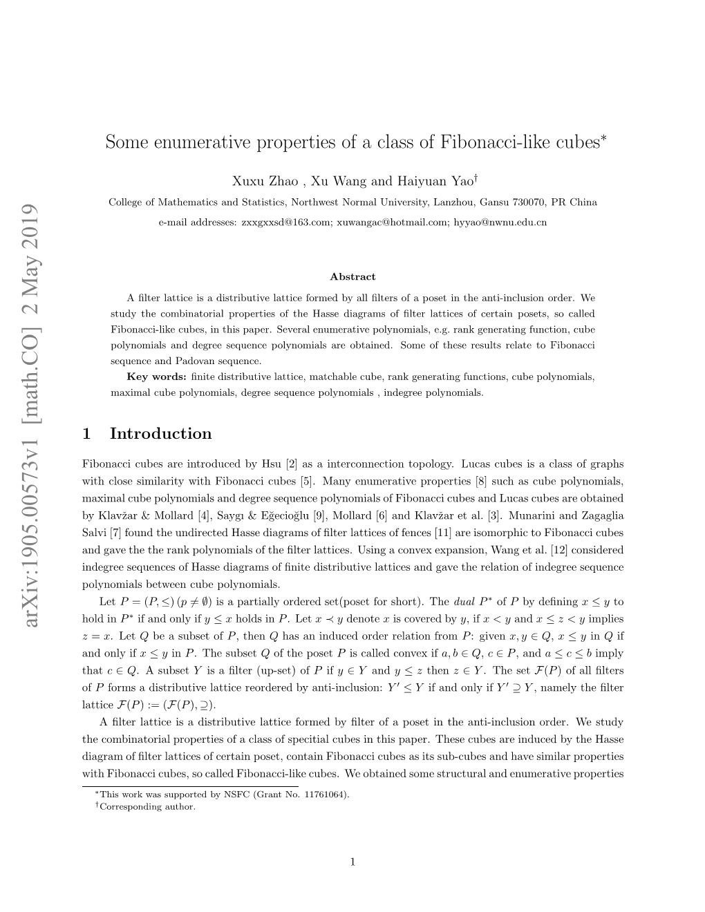 Some Enumerative Properties of a Class of Fibonacci-Like Cubes