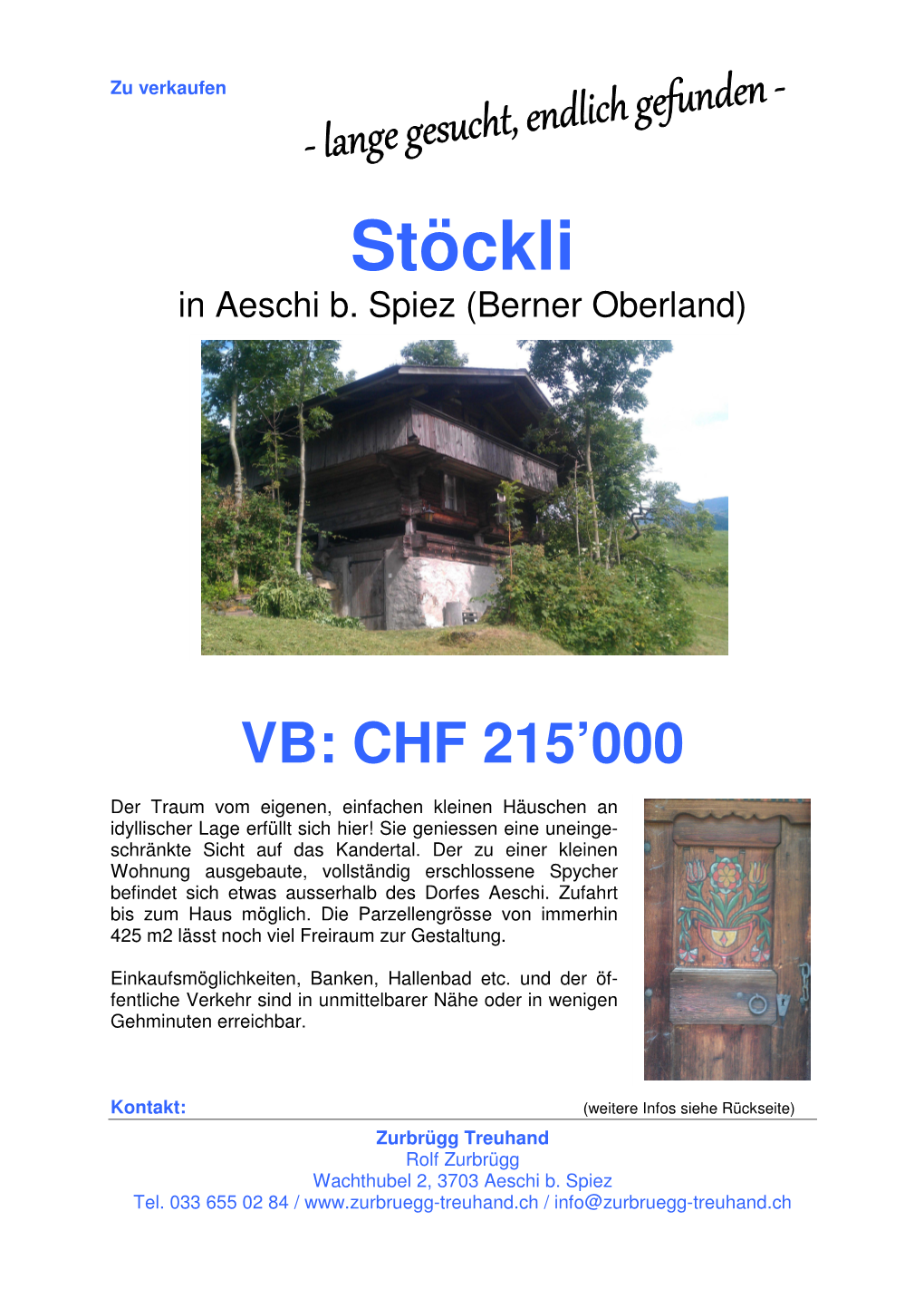 Stöckli in Aeschi B