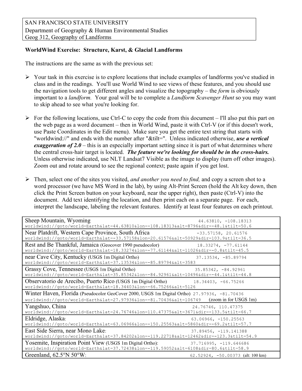 Geog 101: Exercise 2: Atmospheric Water and Data Analysis