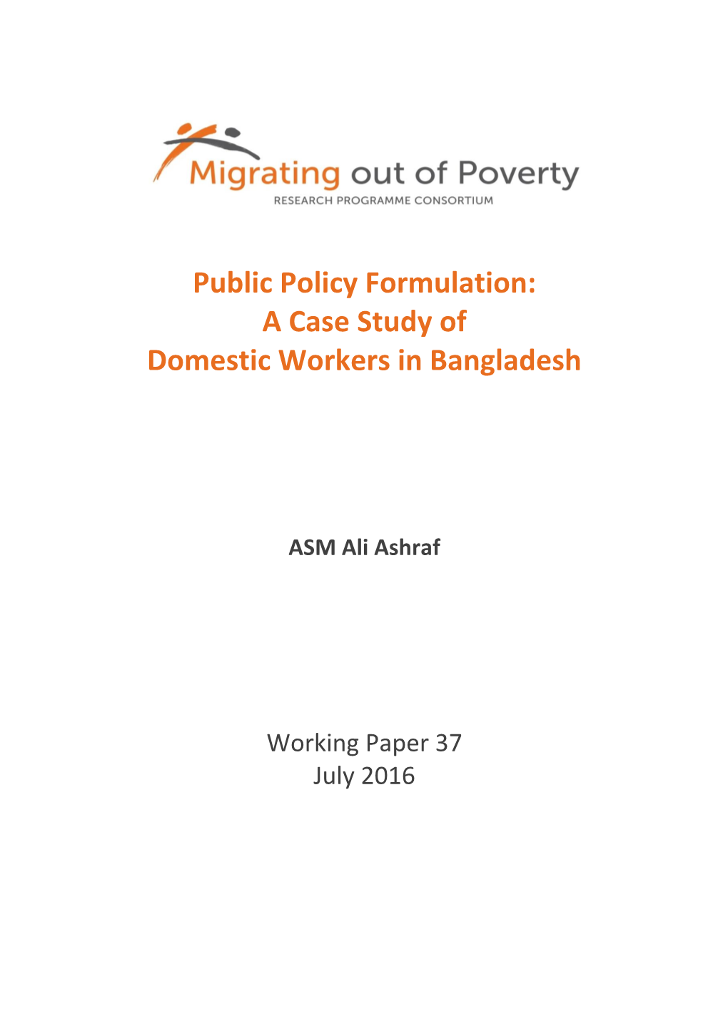 A Case Study of Domestic Workers in Bangladesh