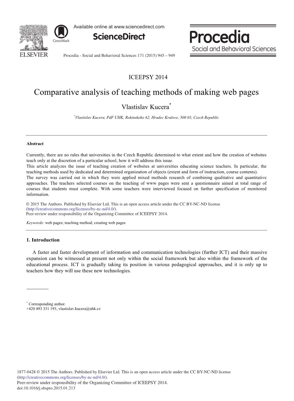 Comparative Analysis of Teaching Methods of Making Web Pages