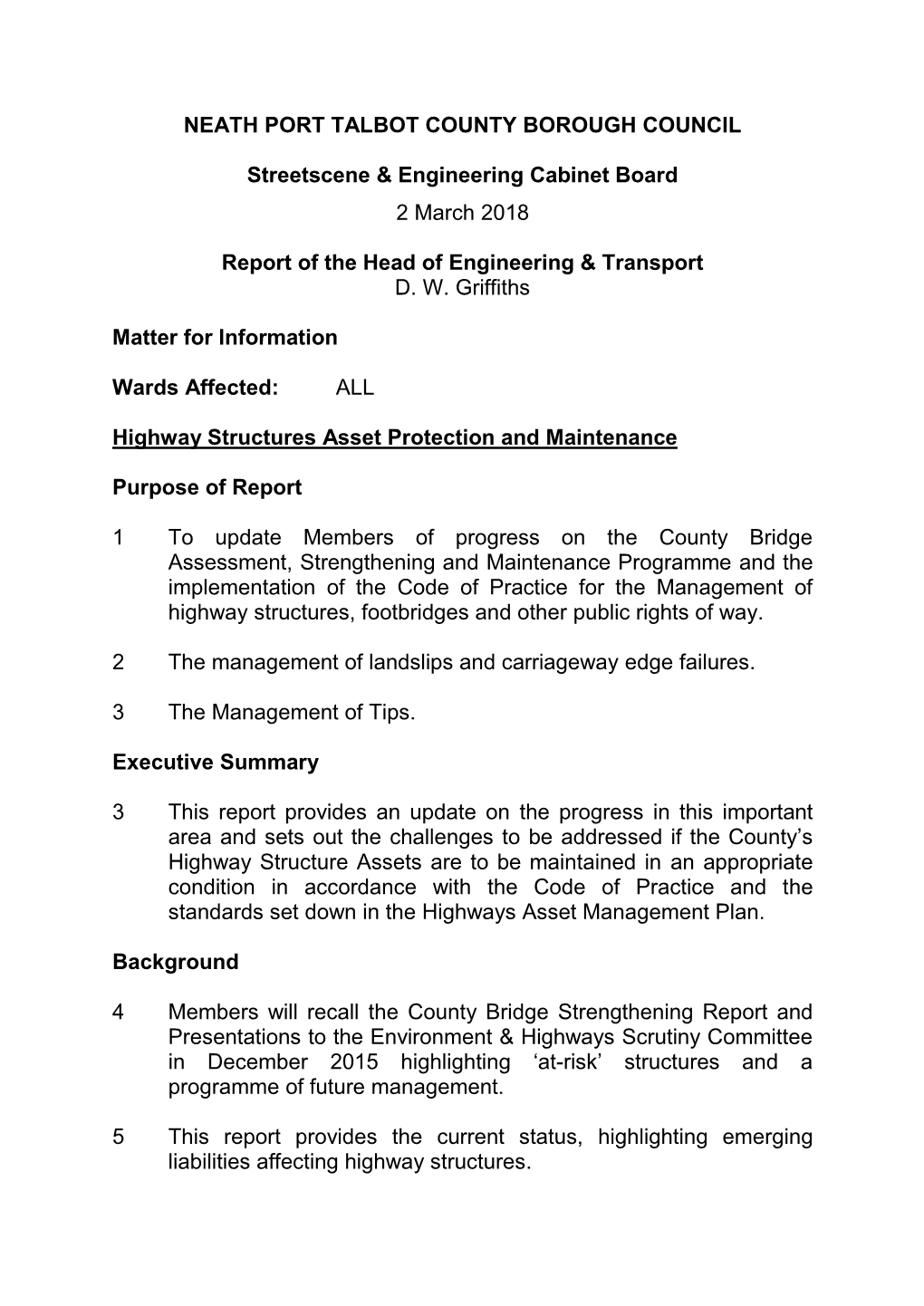 Highway Structures Asset Protection and Maintenance PDF 596 KB