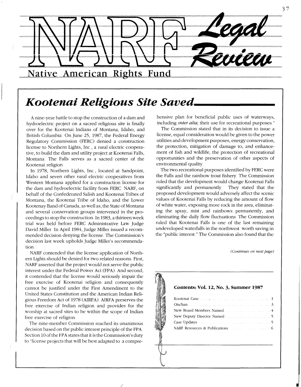 Kootenai Religious Site Saved