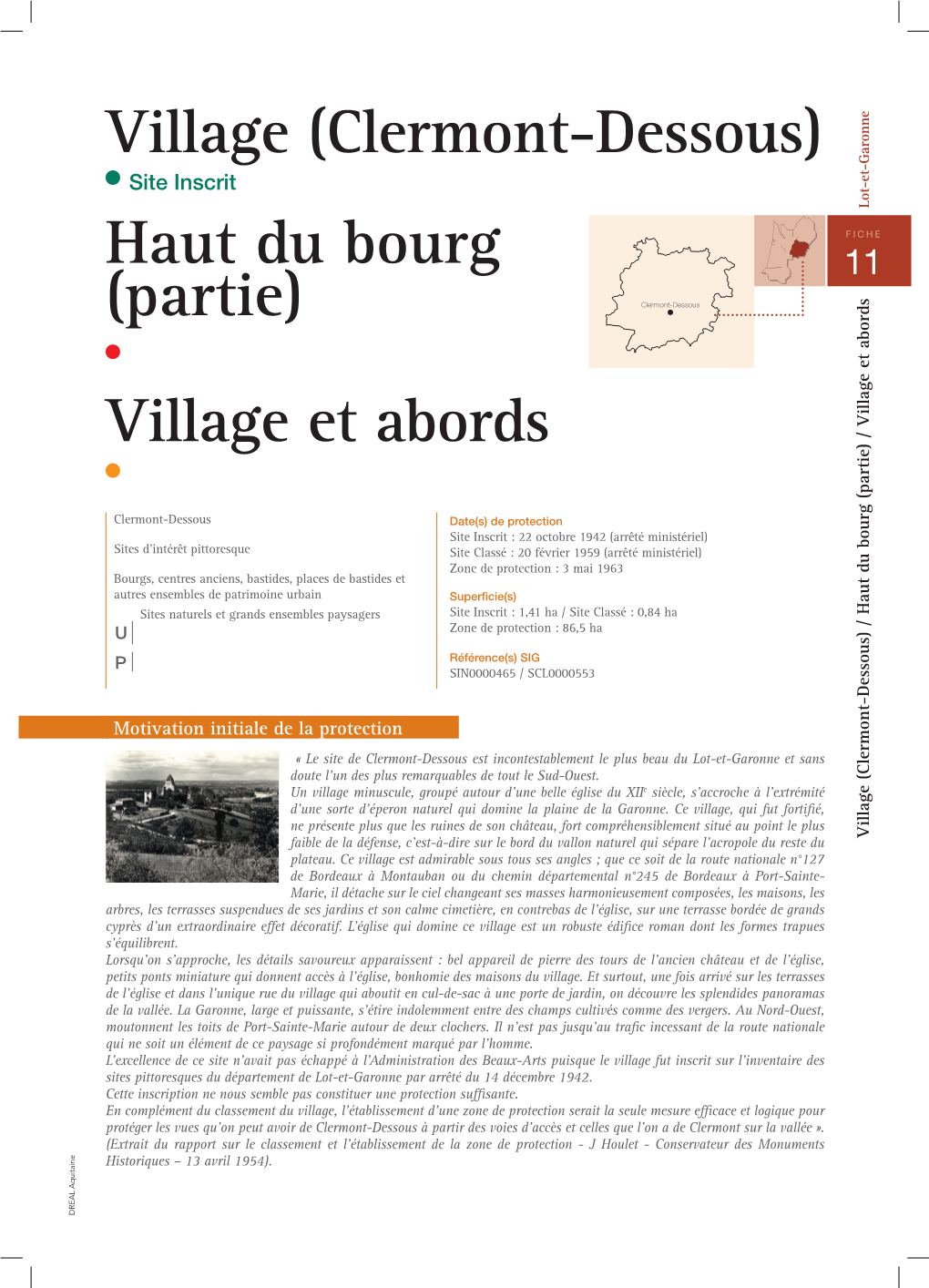Clermont-Dessous) Village Et Abords Haut Du Bourg (Partie