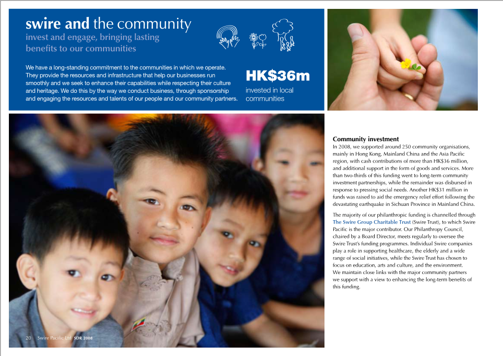 Swire and the Community Invest and Engage, Bringing Lasting Benefits to Our Communities