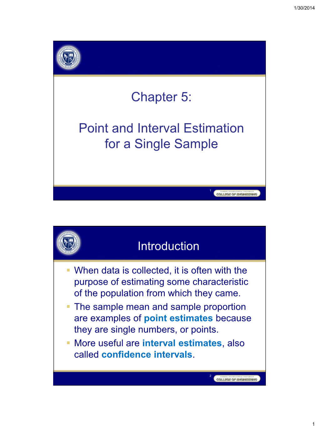 Confidence Intervals