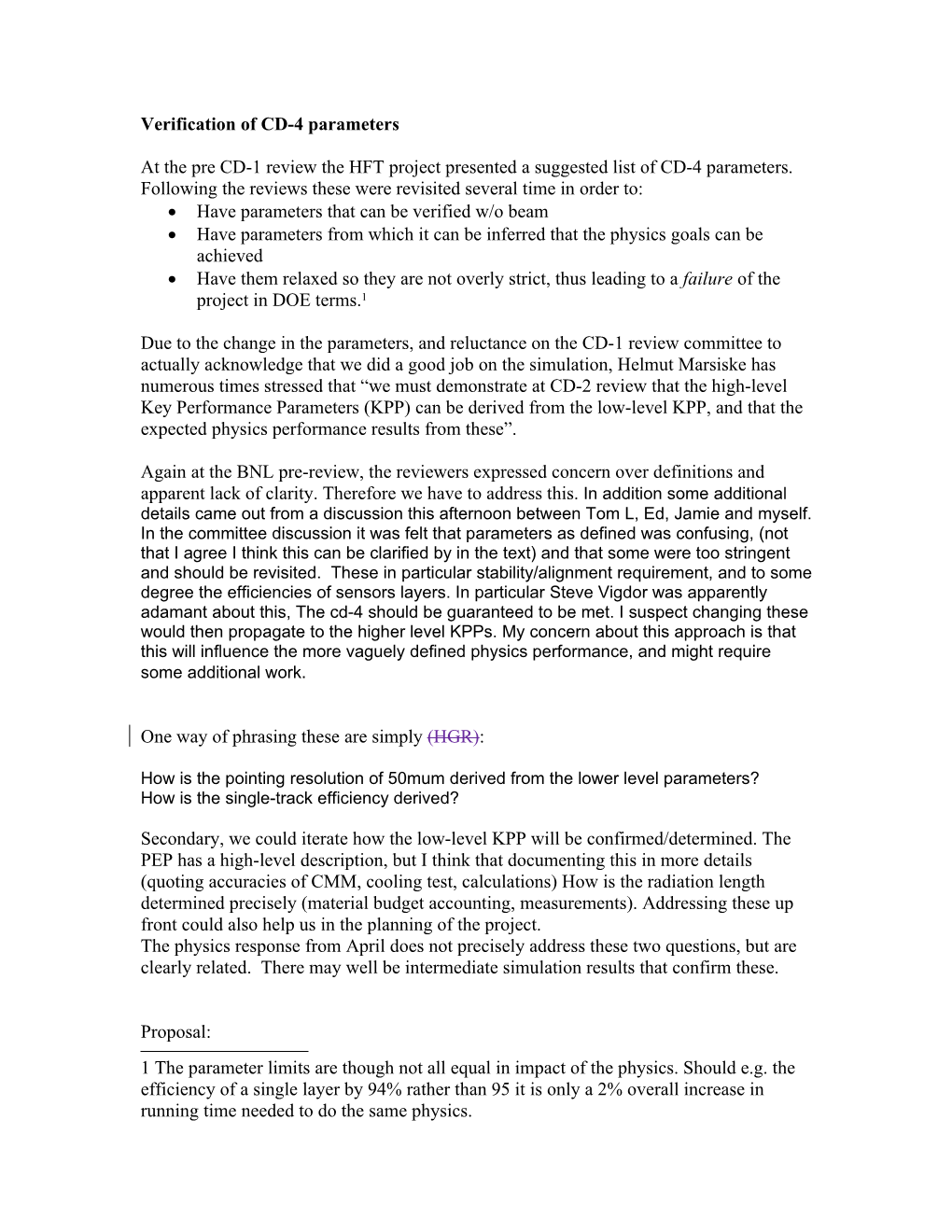 Verification of CD-4 Parameters