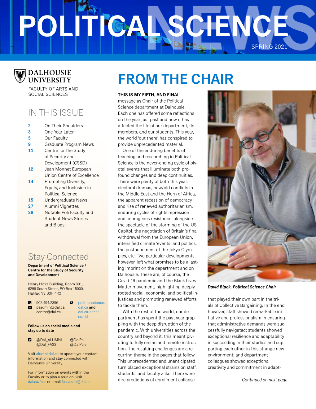 Political Science Newsspring 2021 from the Chair