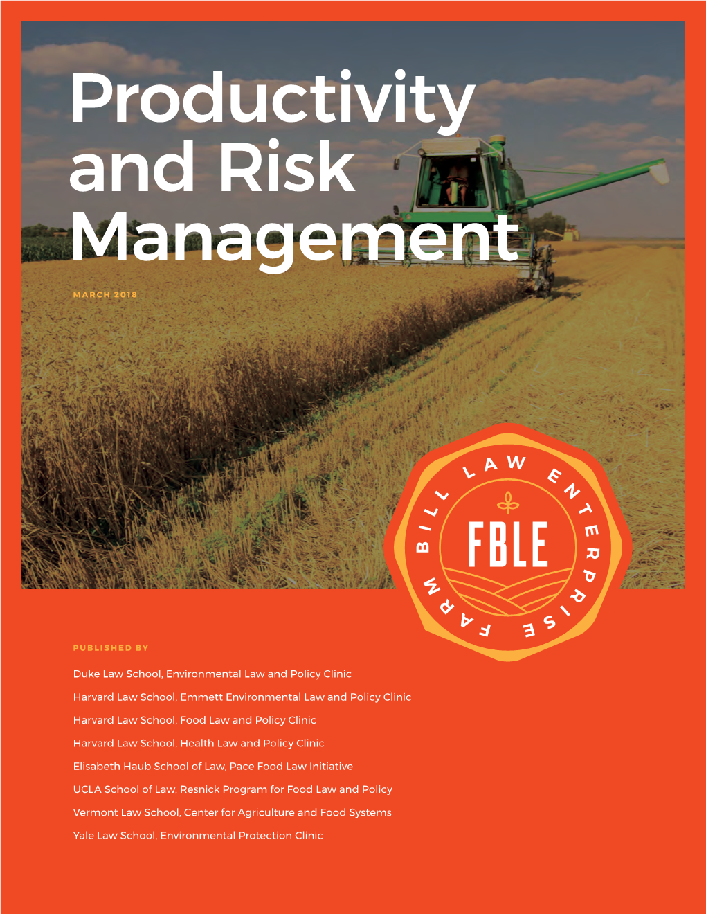 Productivity and Risk Management MARCH 2018