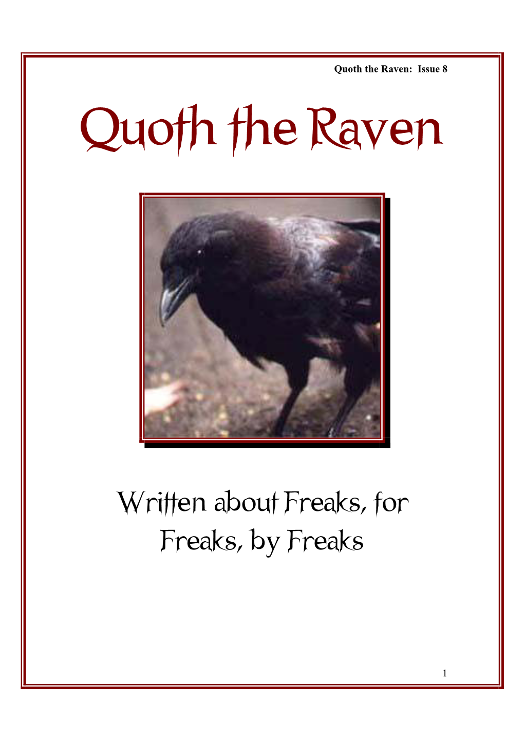 Quoth the Raven: Issue 8 Quoth the Raven