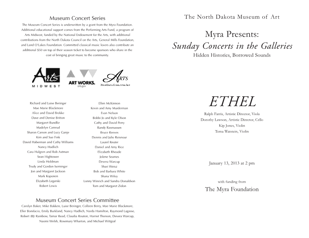 Myra Presents: Sunday Concerts in the Galleries