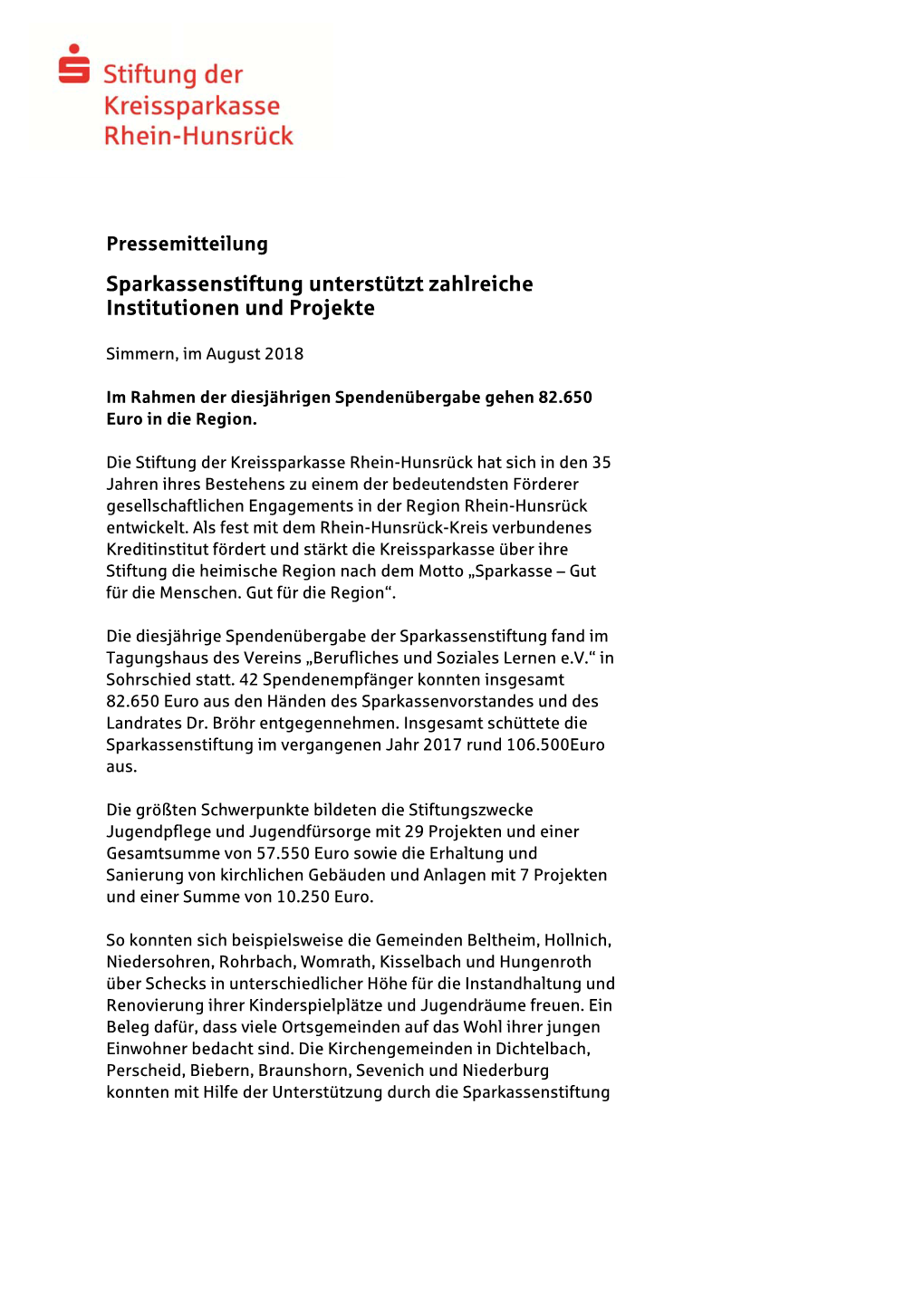 Sparkassenstiftung Unterstützt Zahlreiche Institutionen Und Projekte