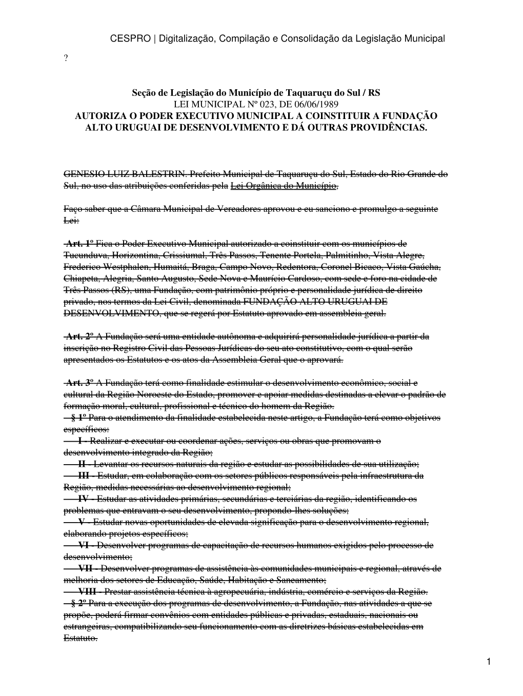 CESPRO | Digitalização, Compilação E Consolidação Da Legislação Municipal ?