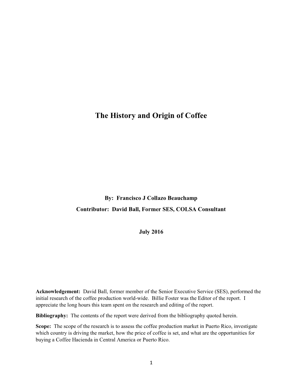 The History and Origin of Coffee