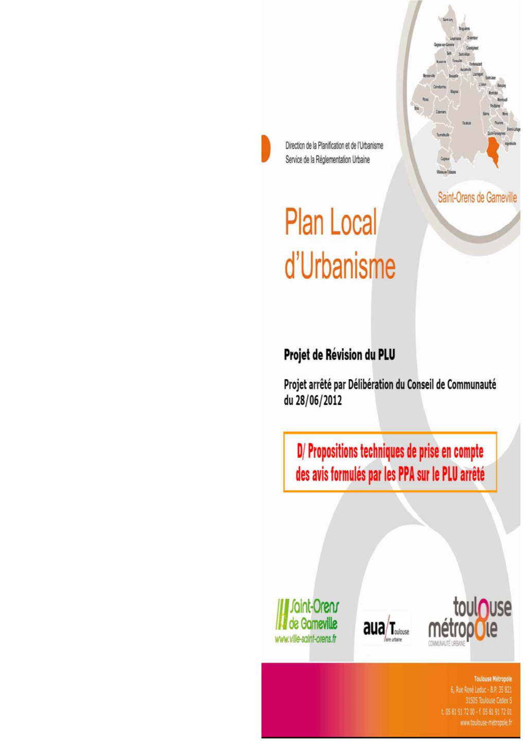 Projet De PLU De Toulouse Métropole, Commune De Saint