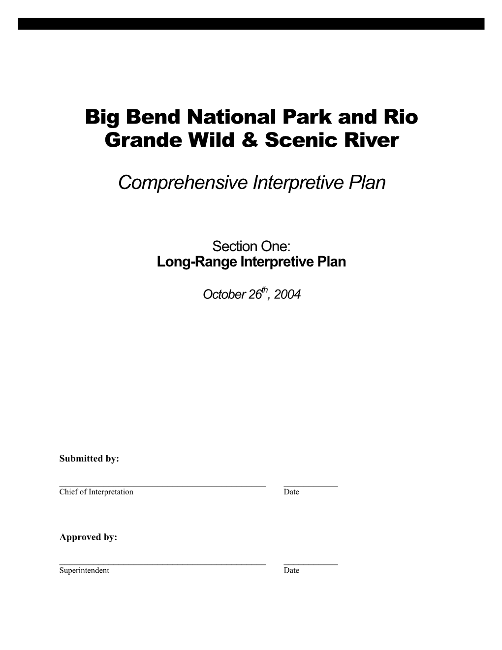 Comprehensive Interpretive Plan