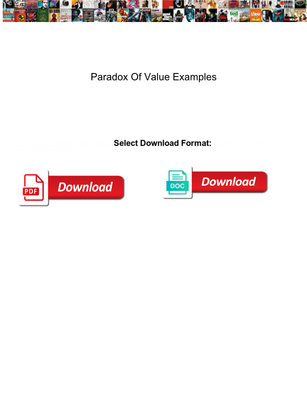 Paradox of Value Examples
