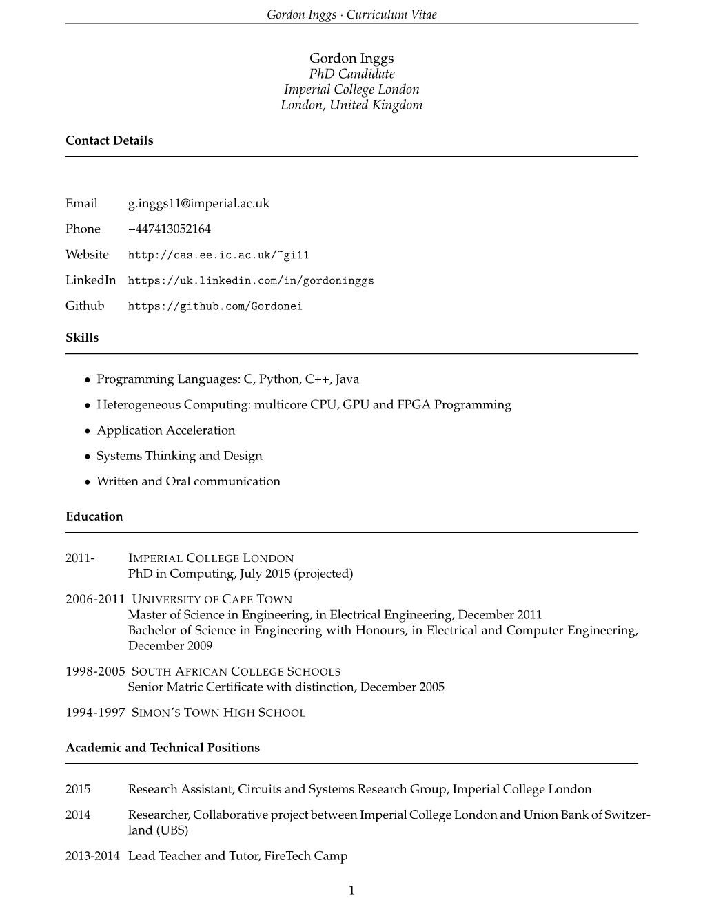 Curriculum Vitae ·