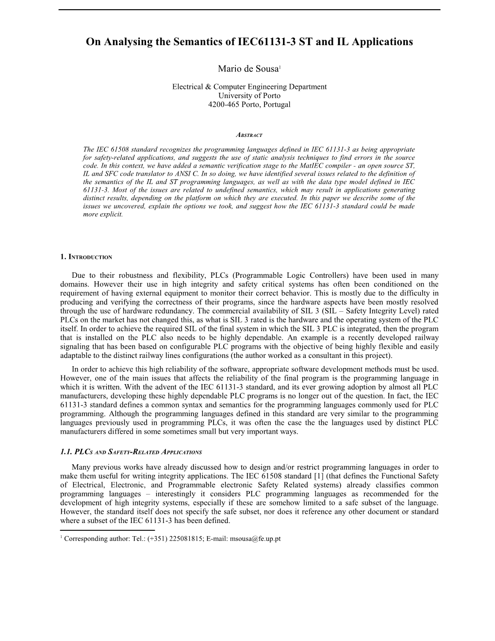 On Analysing the Semantics of IEC61131-3 ST and IL Applications