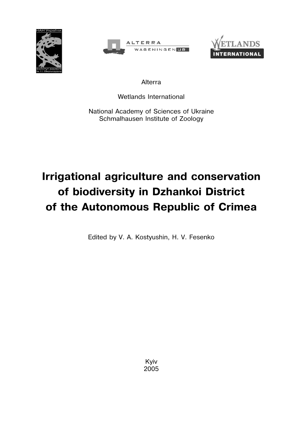 Irrigational Agriculture and Conservation of Biodiversity in Dzhankoi District of the Autonomous Republic of Crimea