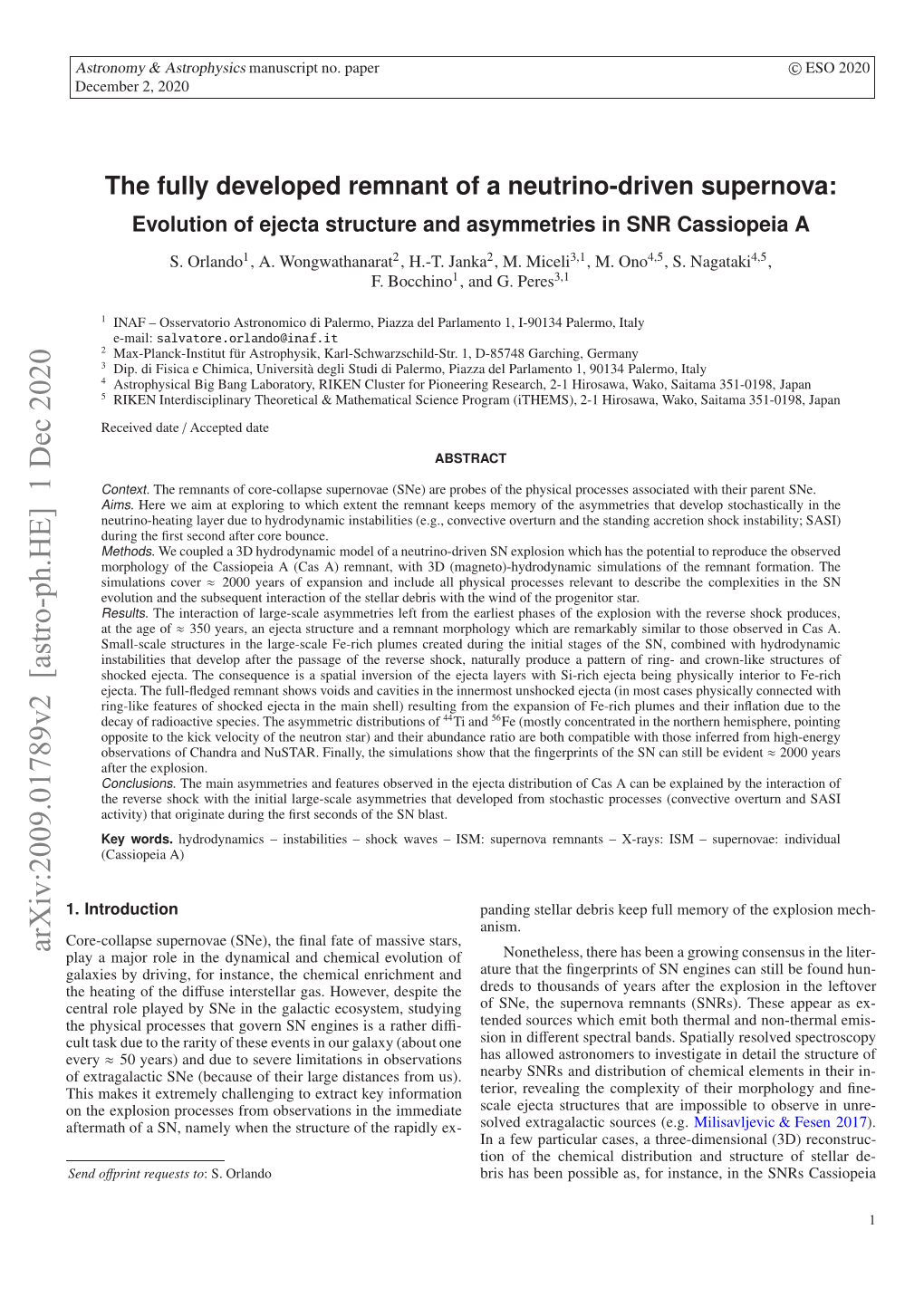 Arxiv:2009.01789V2 [Astro-Ph.HE] 1 Dec 2020