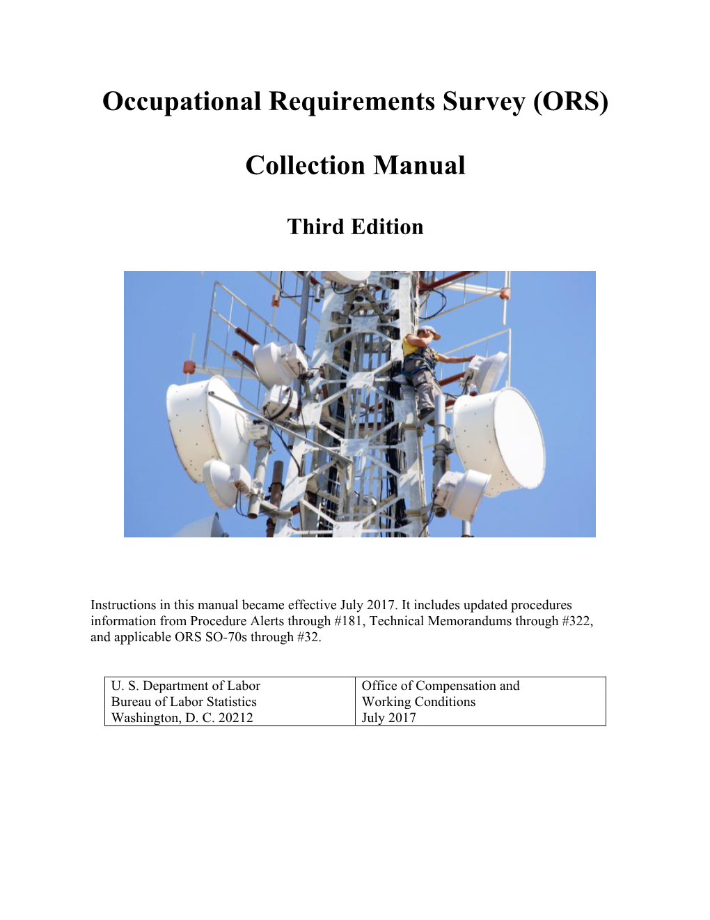Occupational Requirements Survey (ORS) Collection Manual