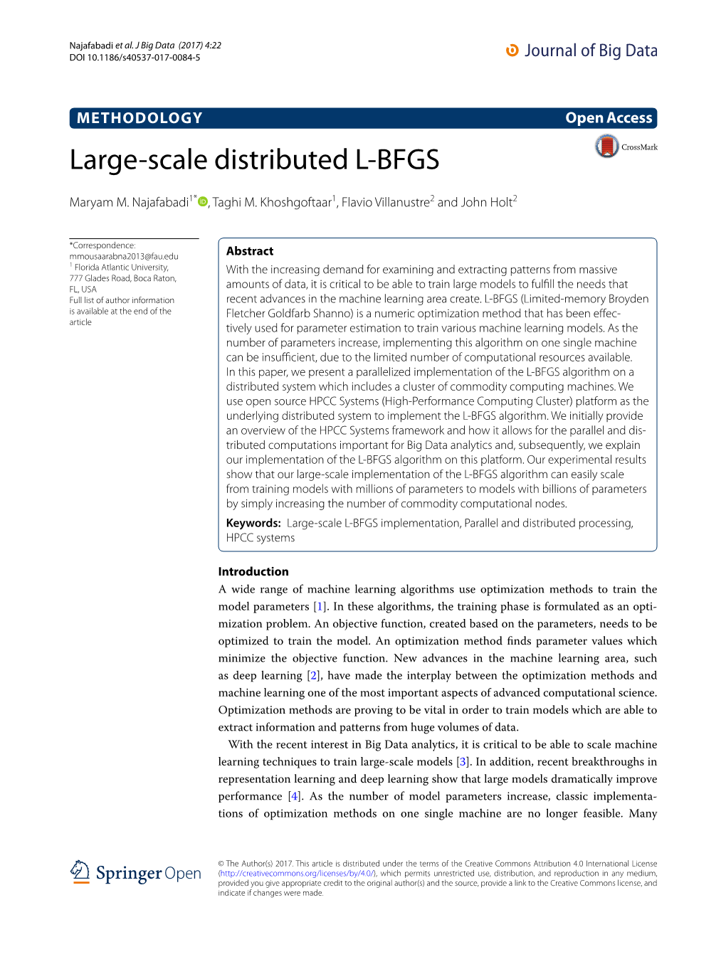 Large-Scale Distributed L-BFGS