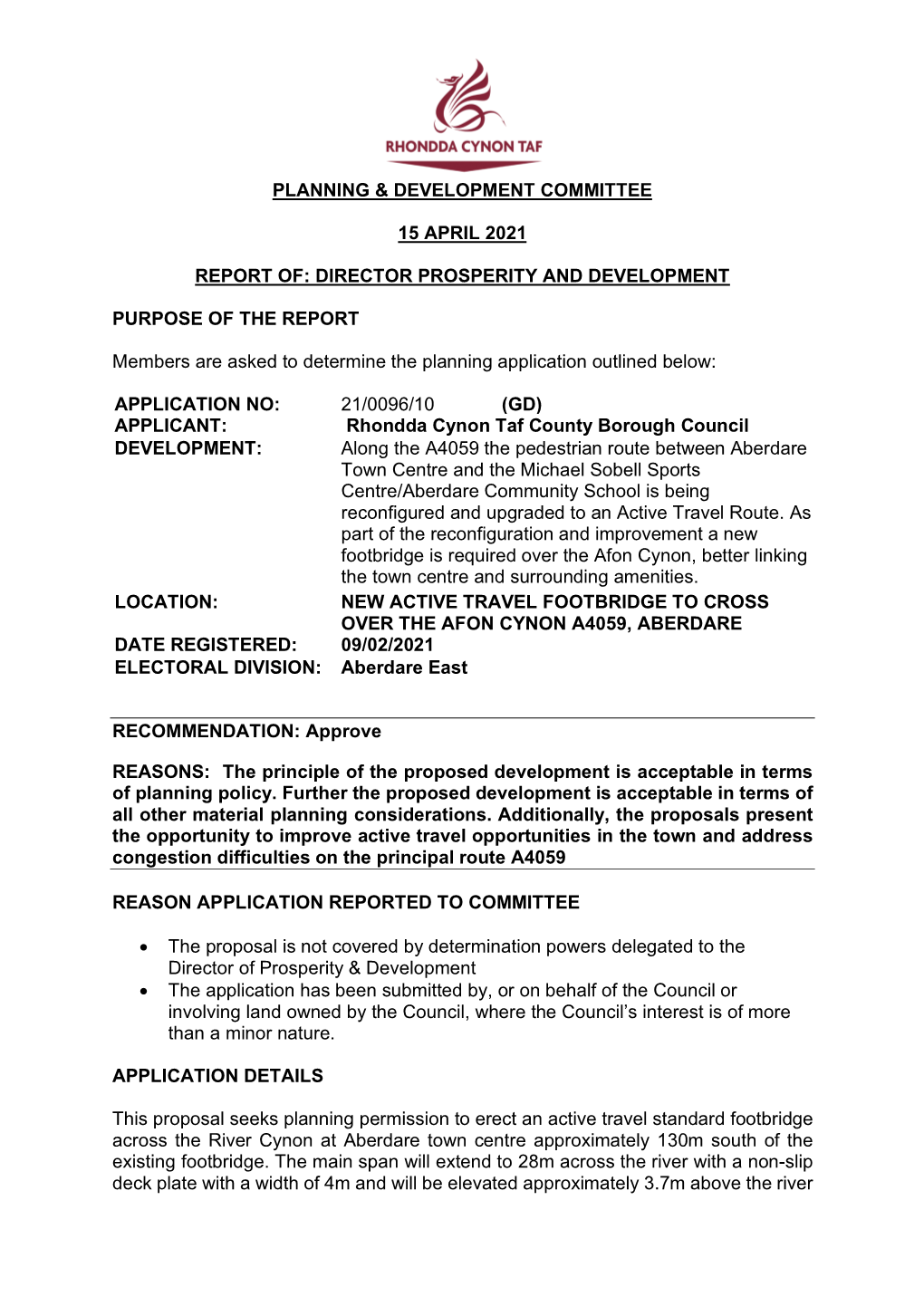 Planning & Development Committee 15 April 2021