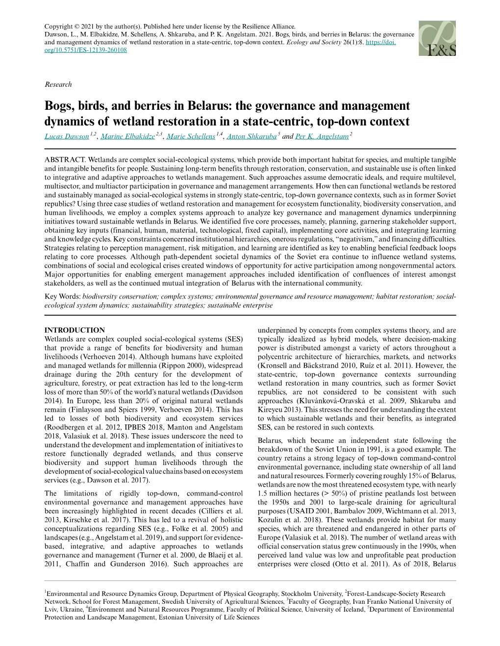 Bogs, Birds, and Berries in Belarus: the Governance and Management Dynamics of Wetland Restoration in a State-Centric, Top-Down Context