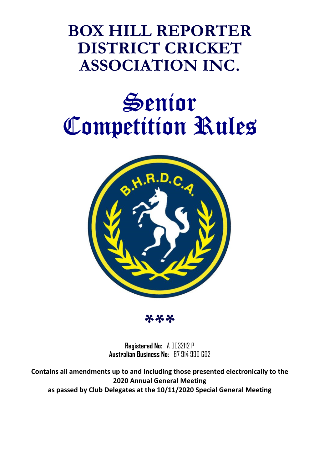 Senior Competition Rules