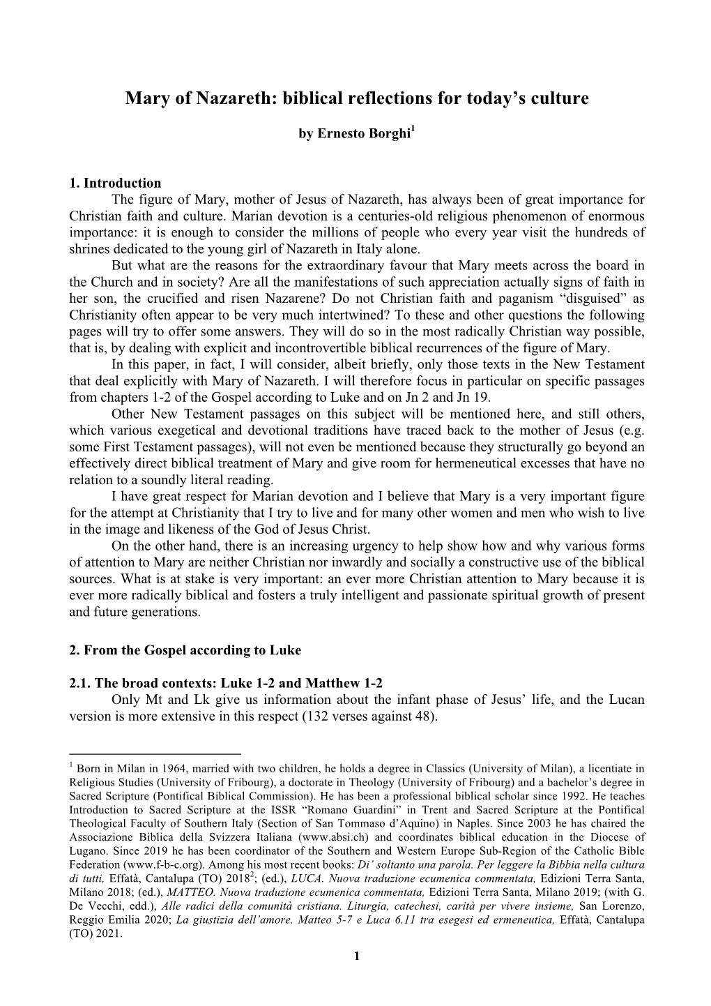 E. Borghi, Gesù È Nato a Betlemme? I Vangeli Dell’Infanzia Tra Storia, Fede E Testimonianza, Cittadella, Assisi (PG) 2011