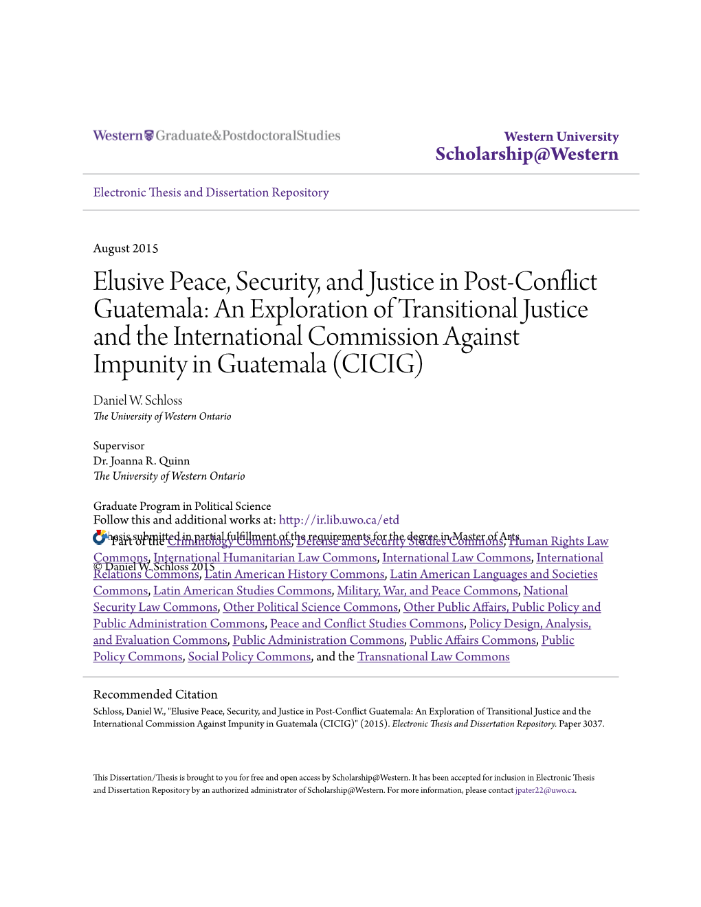 Elusive Peace, Security, and Justice in Post-Conflict Guatemala: An