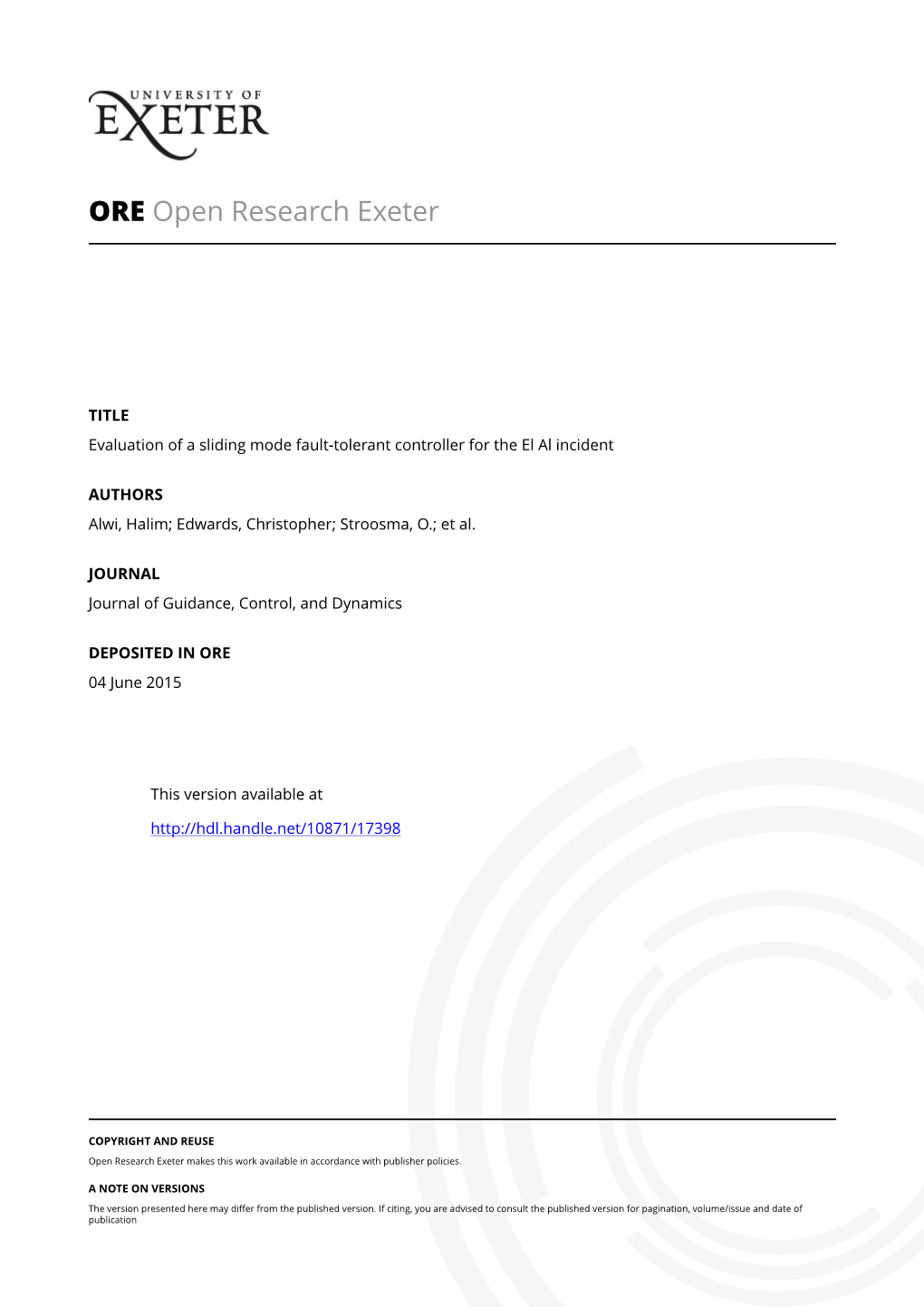 Evaluation of a Sliding Mode Fault Tolerant Controller for the EL-AL Incident H