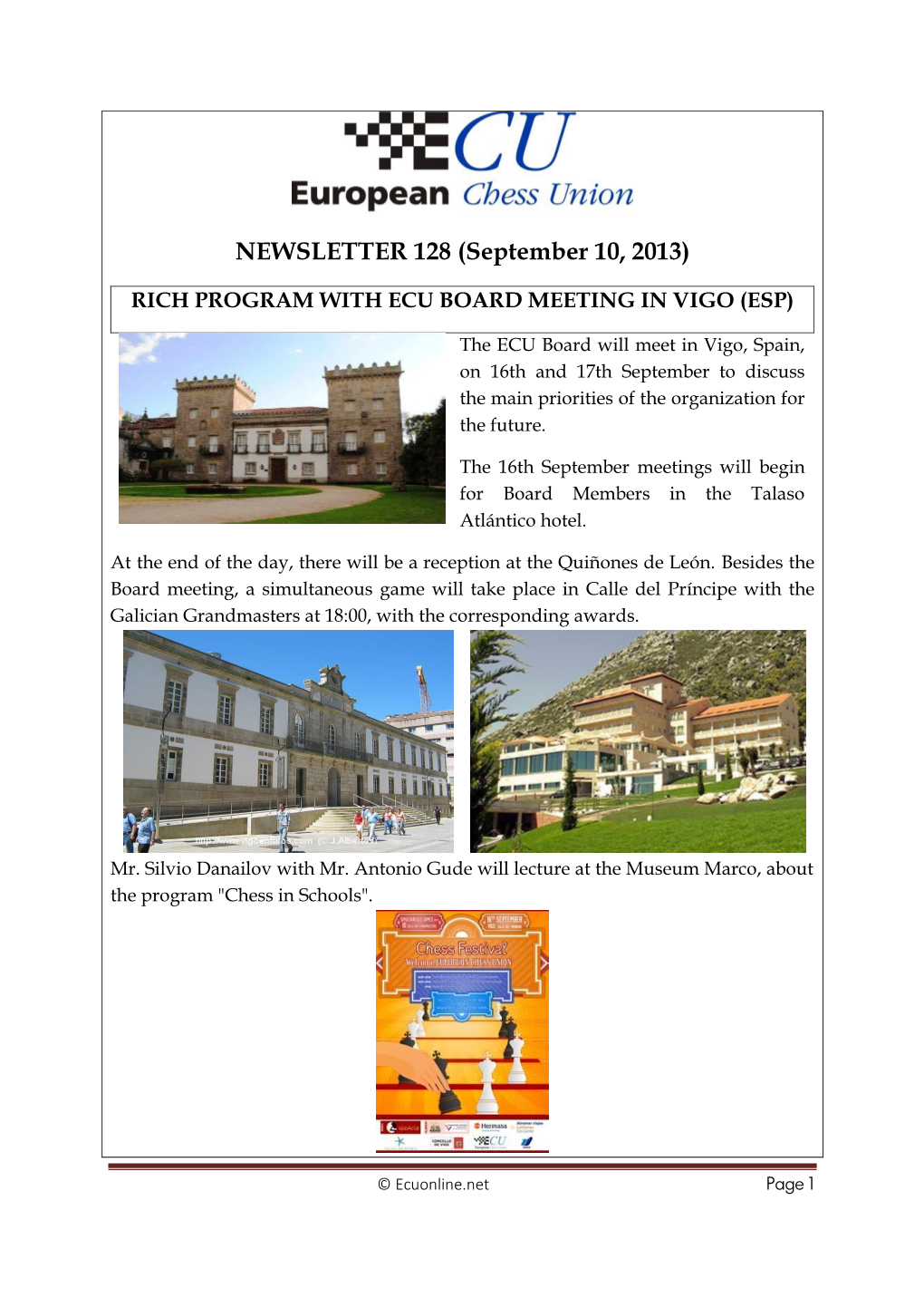 NEWSLETTER 128 (September 10, 2013)